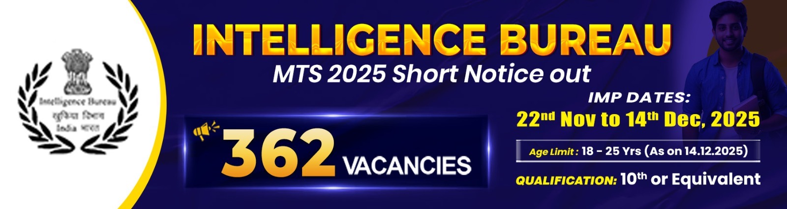 INTELLIGENCE BUREAU MTS-2025 SHORT NOTICE OUT