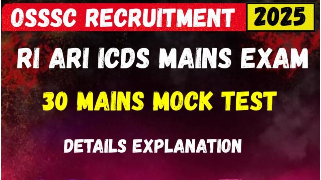 OSSSC RI ICDS 30 MAINS FULL SET