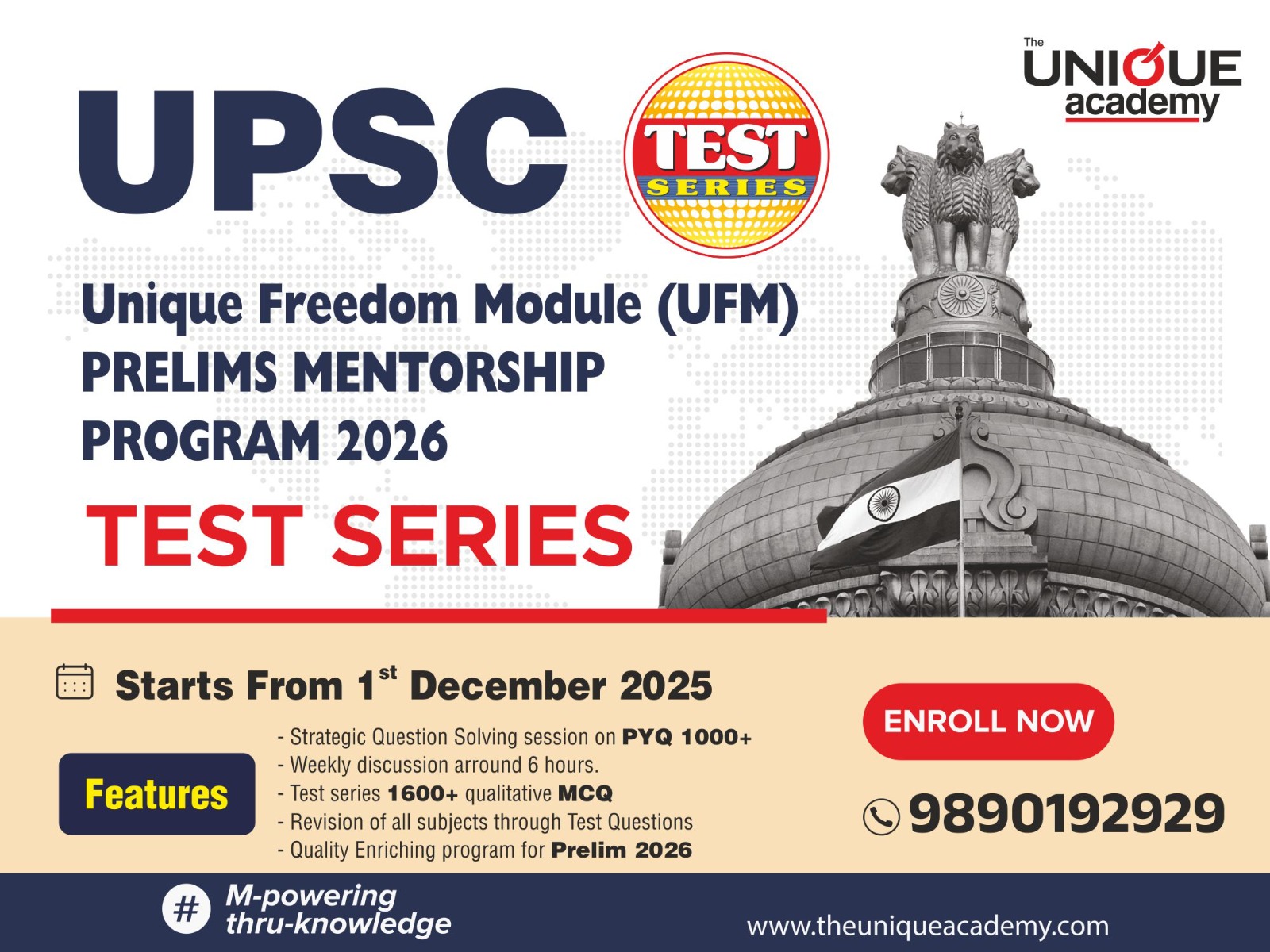 UPSC - Unique Freedom Module (UFM) PRELIMS MENTORSHIP PROGRAM 2026