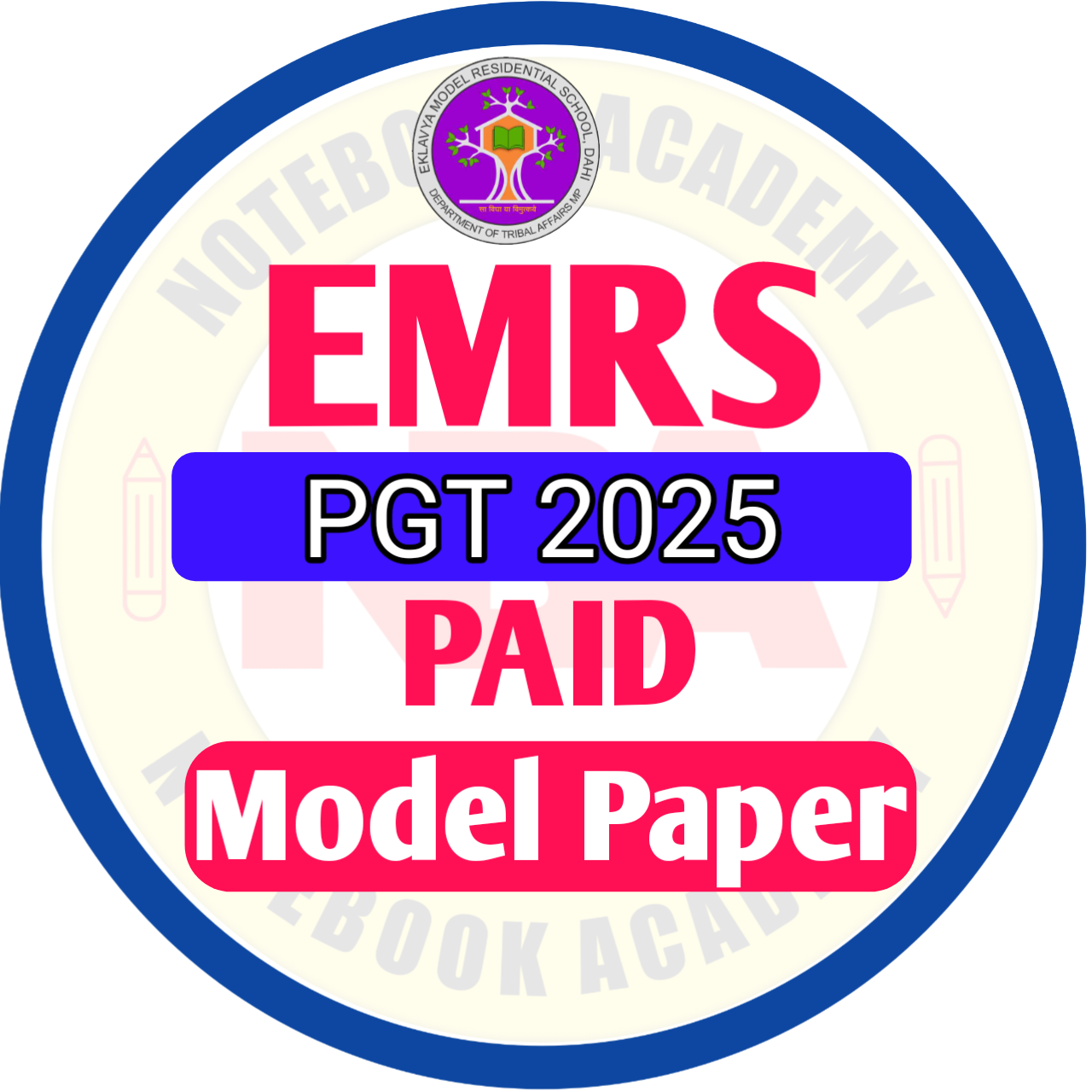 EMRS PGT PAID Model Paper 2025