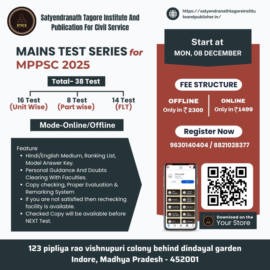 MAINS TEST SERIES for MPPSC 2025