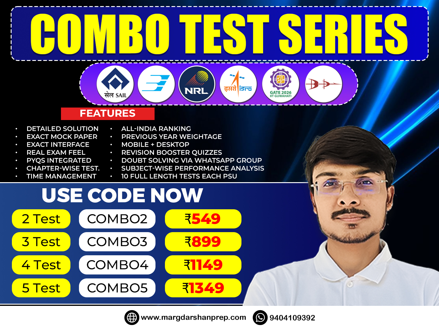 BDL BEL NRL SAIL ISRO GATE COMBO Test Series 2025