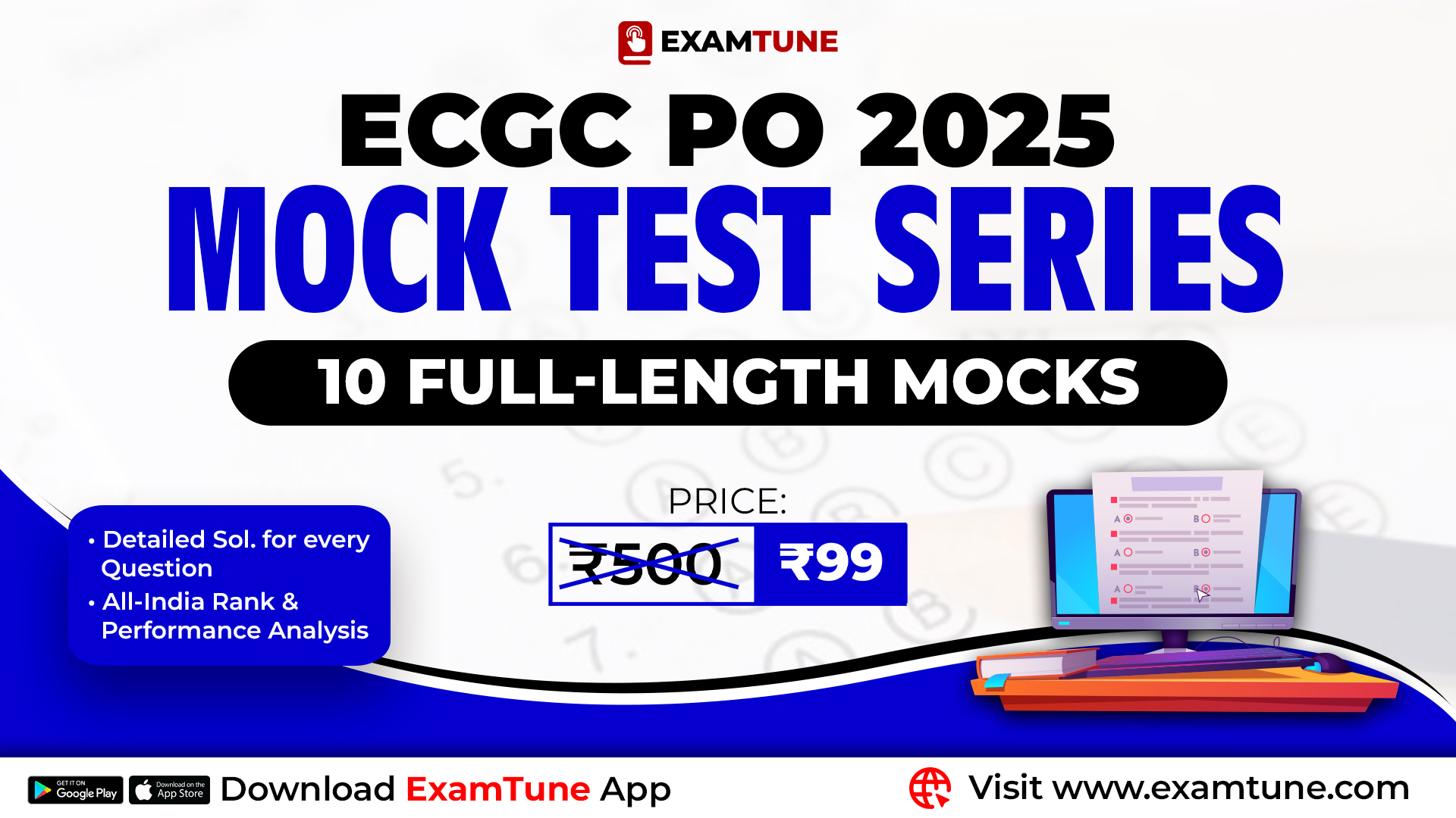 ECGC PO 2025 Mock Test Series | 10 Full-Length Mocks + Detailed Solutions + All India Rank