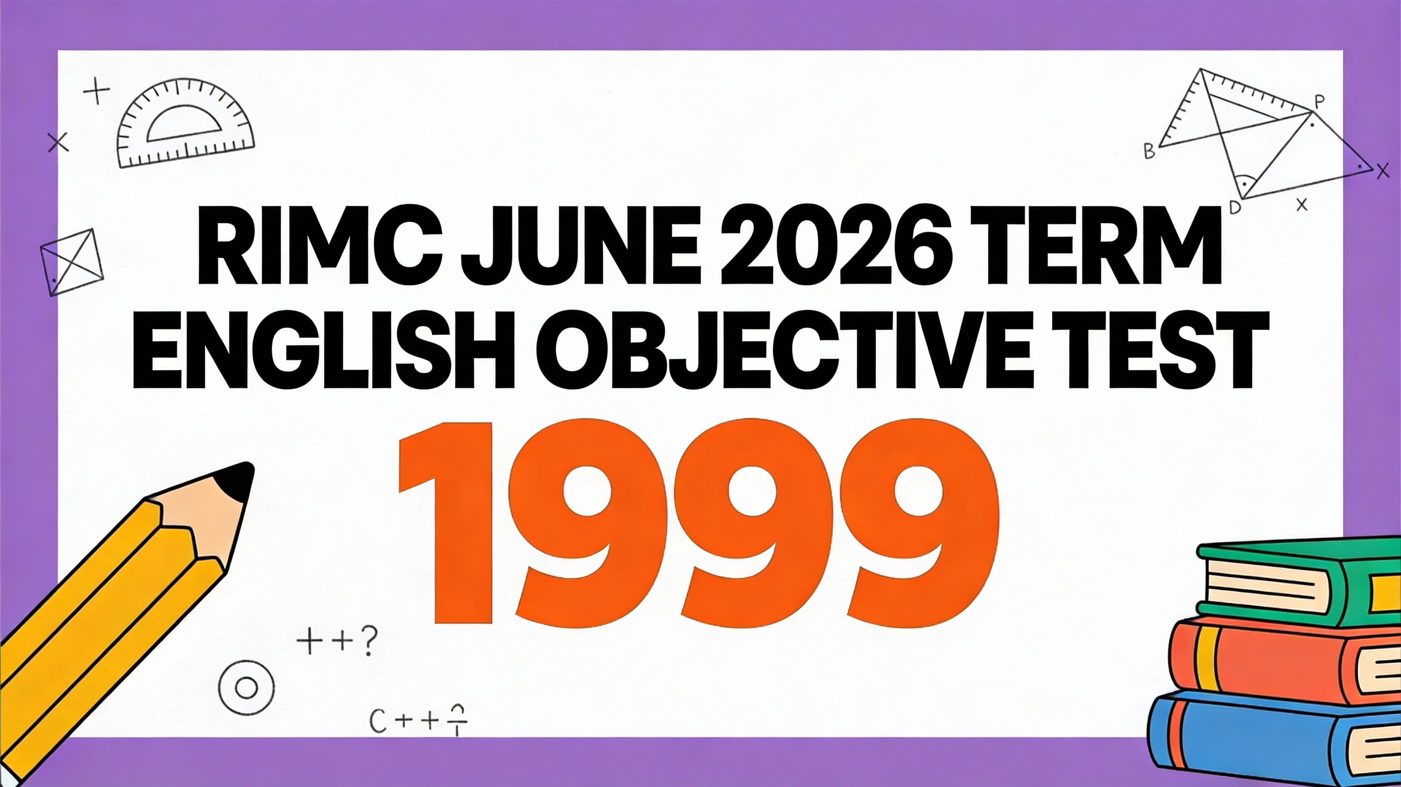 RIMC  ENGLISH SUBJECTIVE & OBJECTIVE TEST JUNE 2026