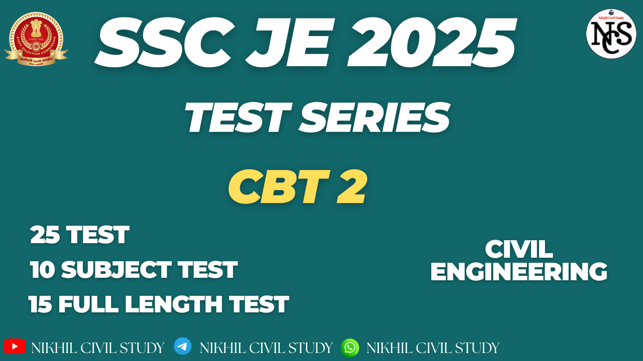 SSC JE CBT 2 CIVIL ENGINEERING TEST SERIES
