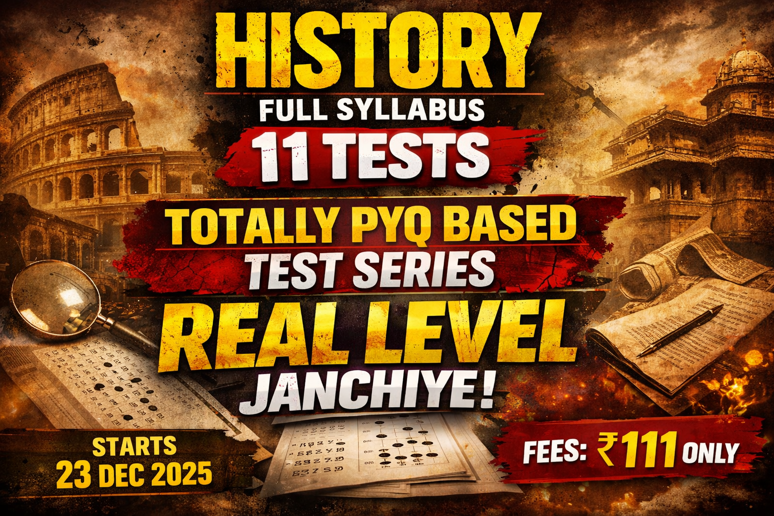(History  | PYQ based | Real level checking) TEST SERIS