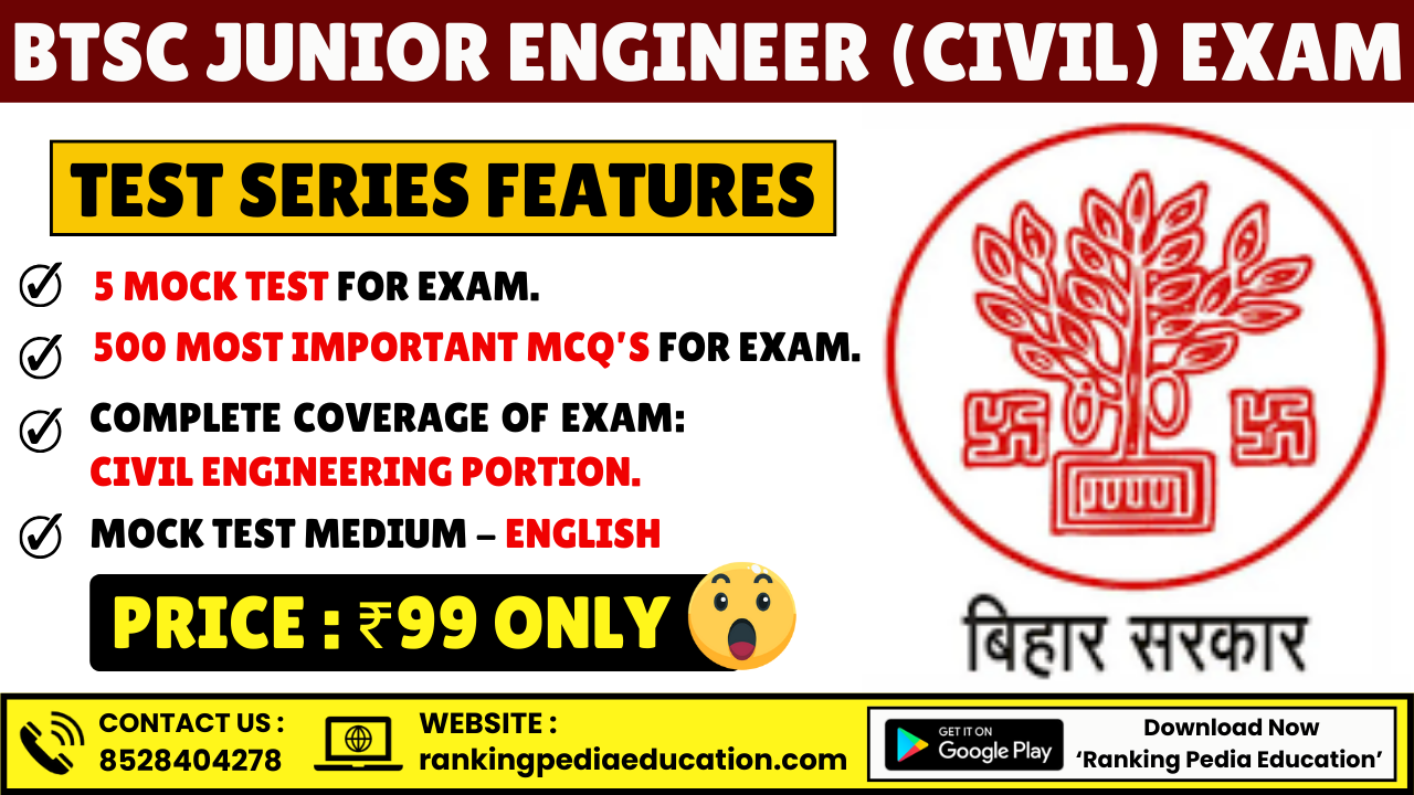 BTSC Junior Engineer (Civil) Exam Mock Test Series