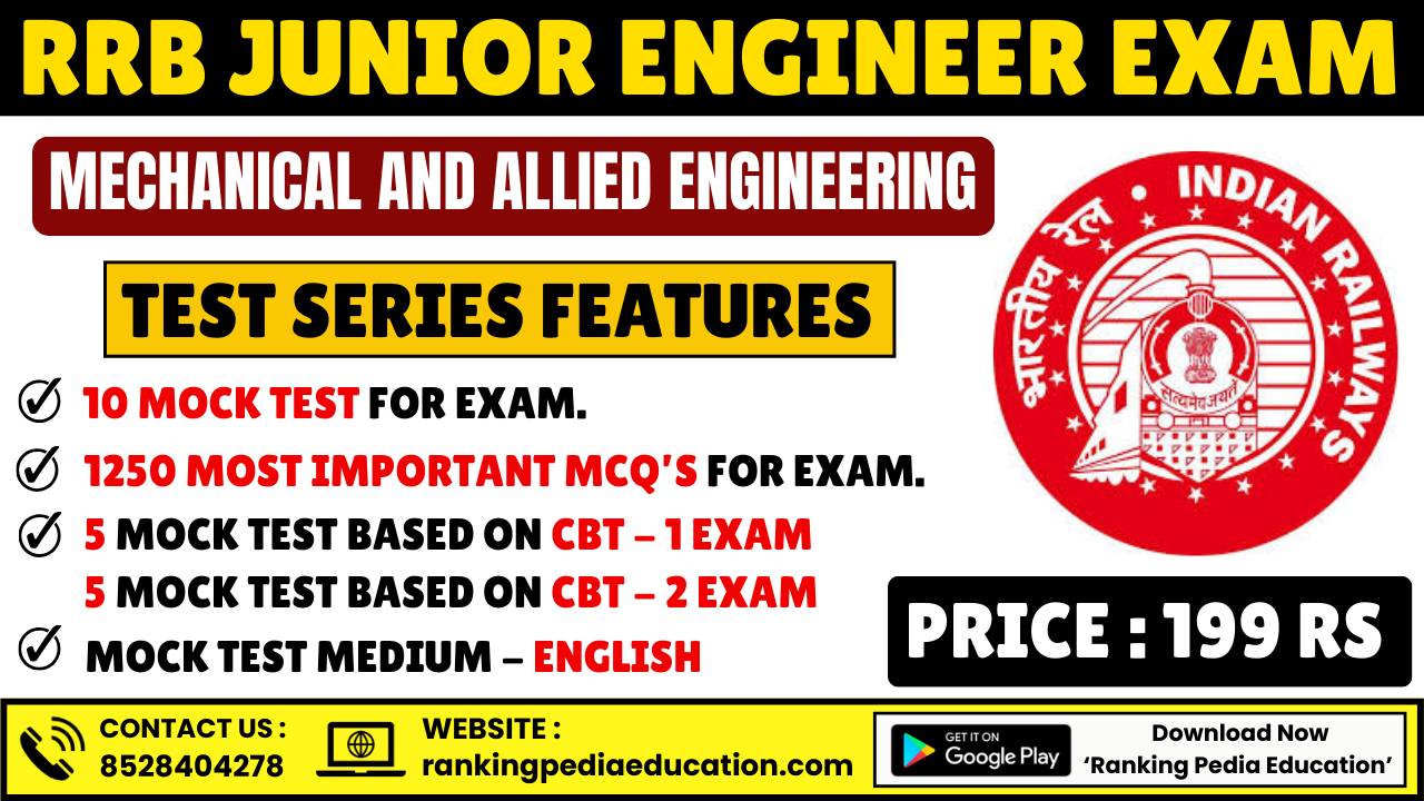 RRB JE (Mechanical and Allied Engineering) Exam Mock Test Series