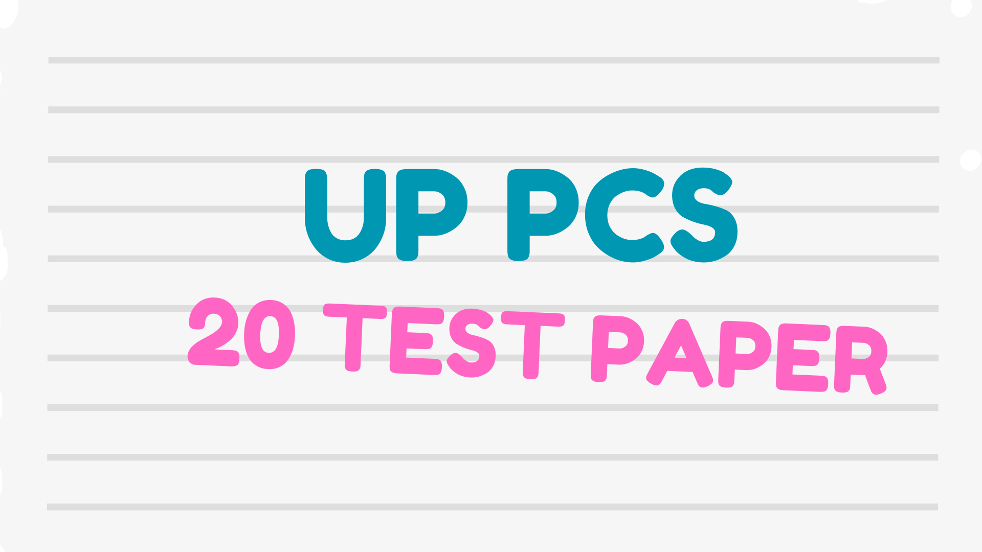 UP PCS 2026 Test Series