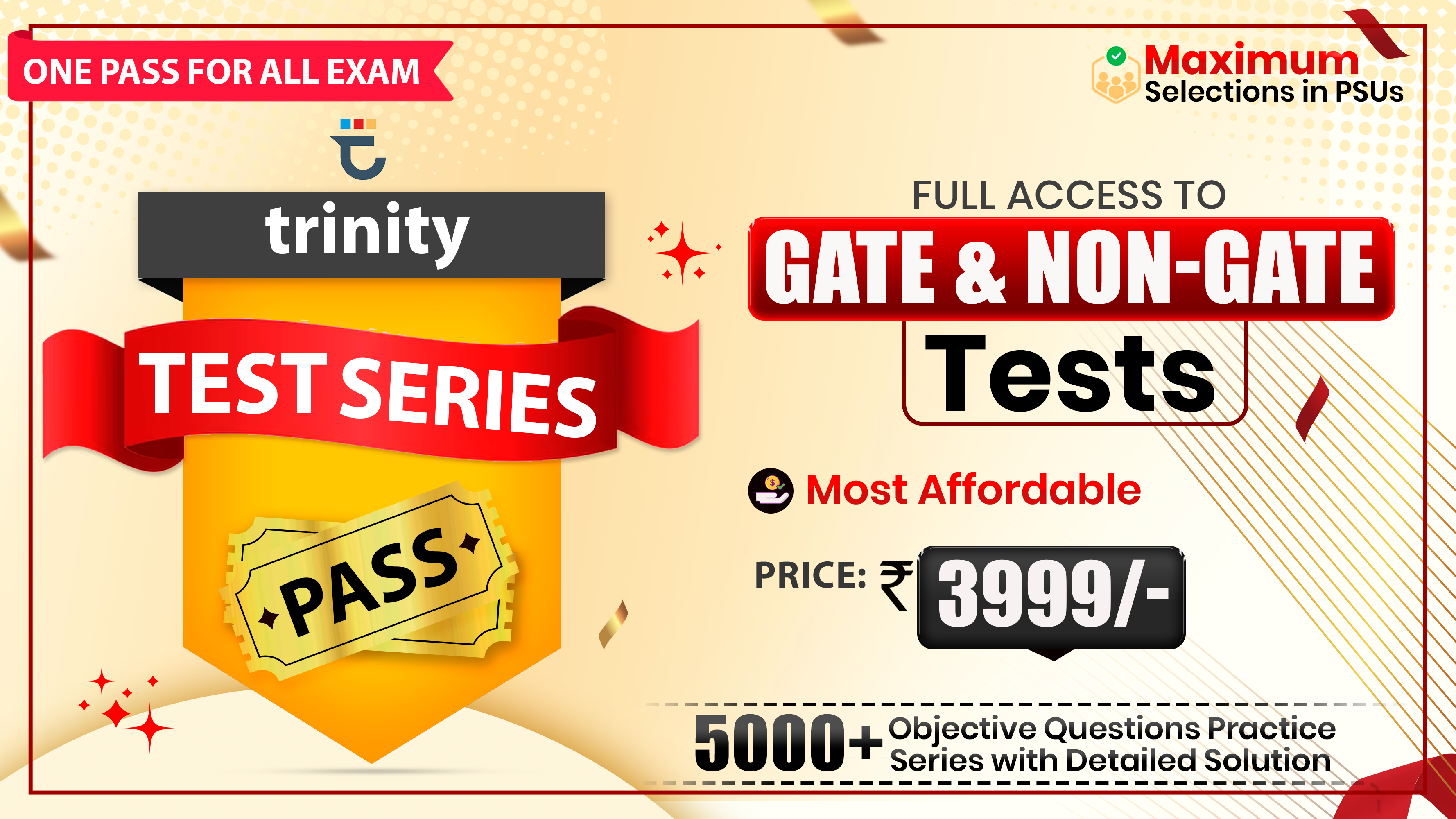 trinity GATE + Non-GATE 2026 Test Series PASS