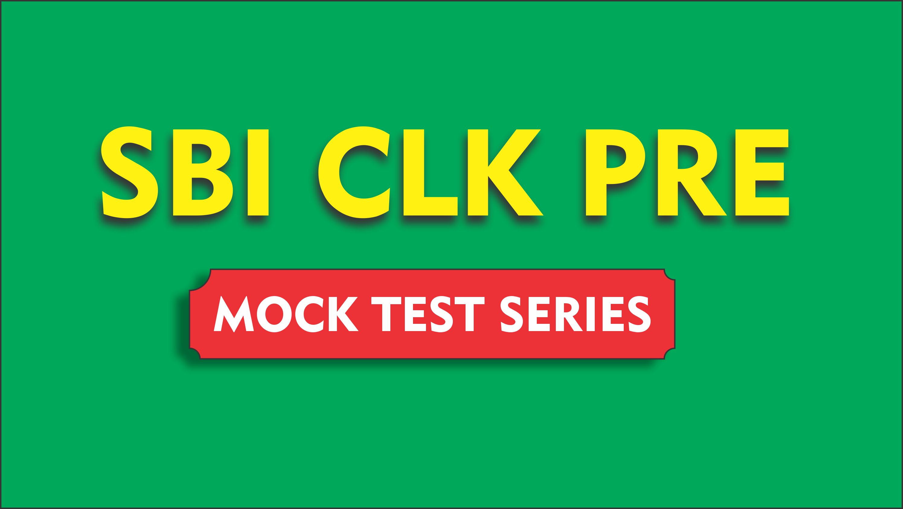 SBI CLK PRE TEST SERIES 2026