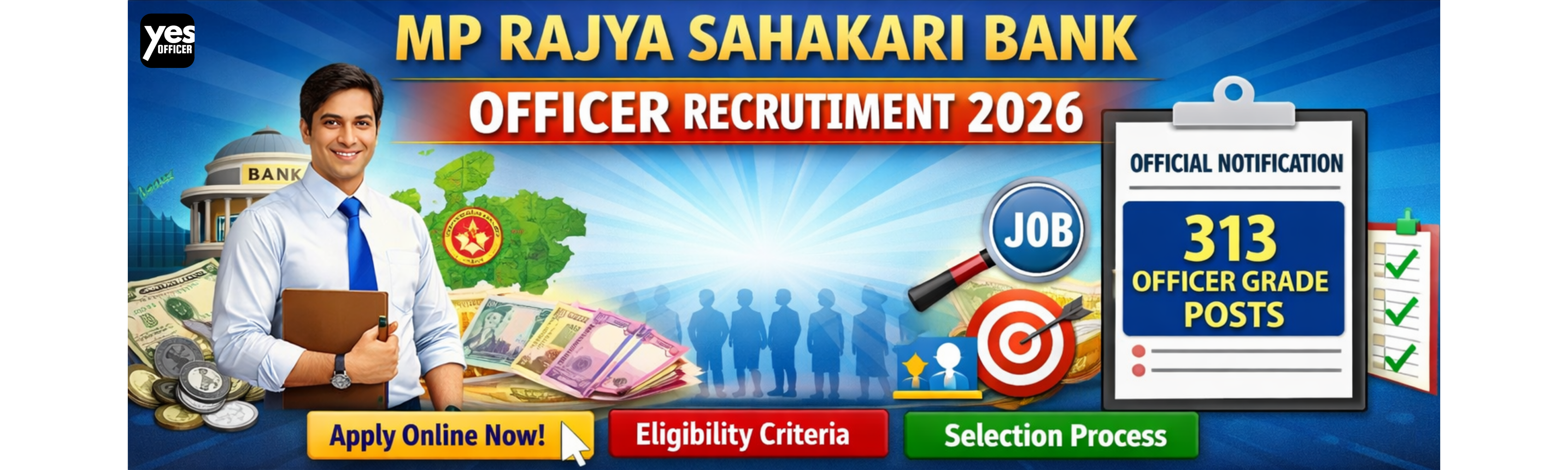 MP Rajya Sahakari Bank Officer Recruitment 2026: Official Notification for 313 Officer Grade Posts
