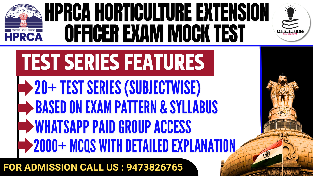 HPRCA Horticulture Extension Officer Exam Mock Test (Test Series)