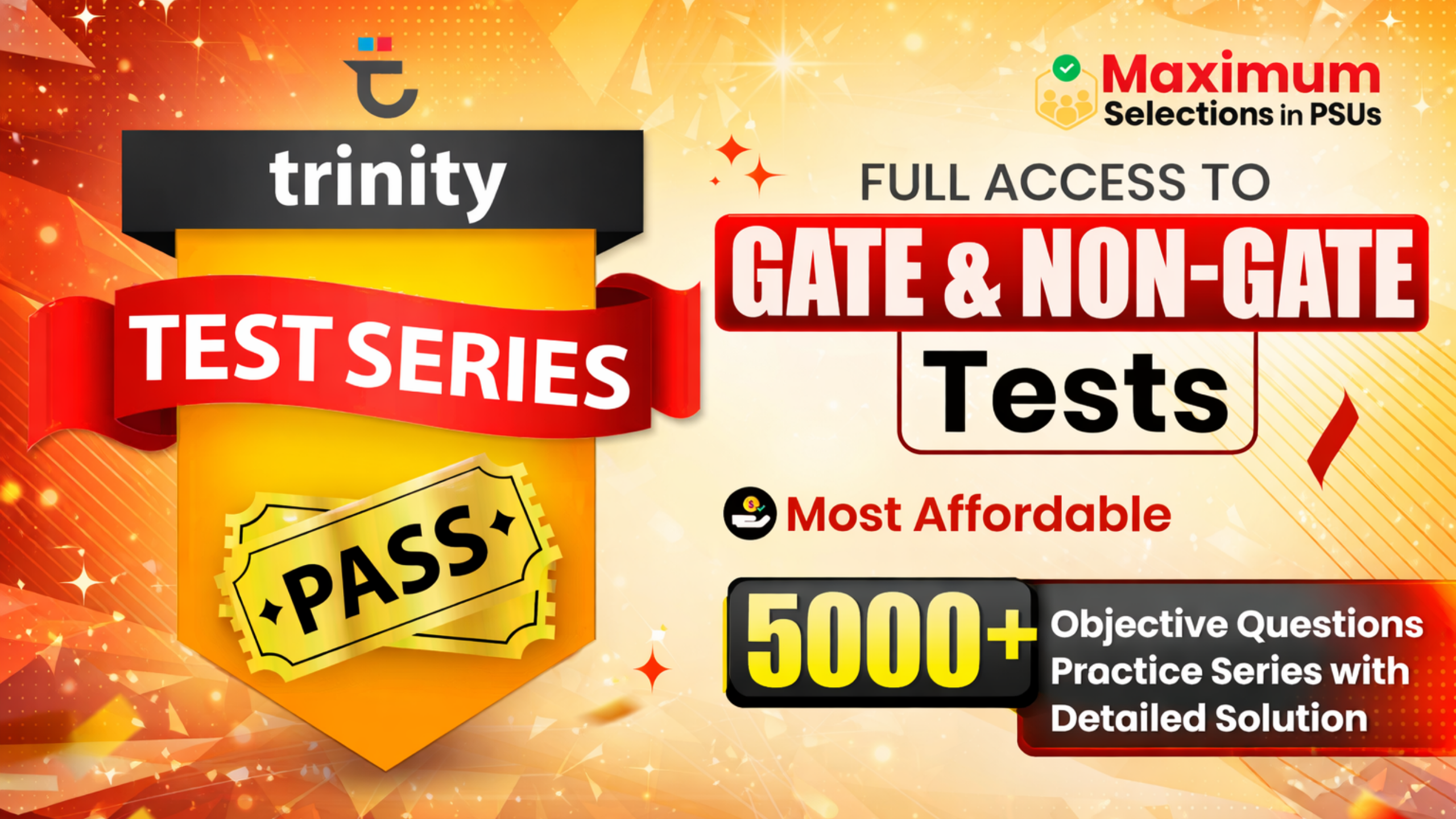 trinity GATE + Non-GATE Test Series PASS-2026
