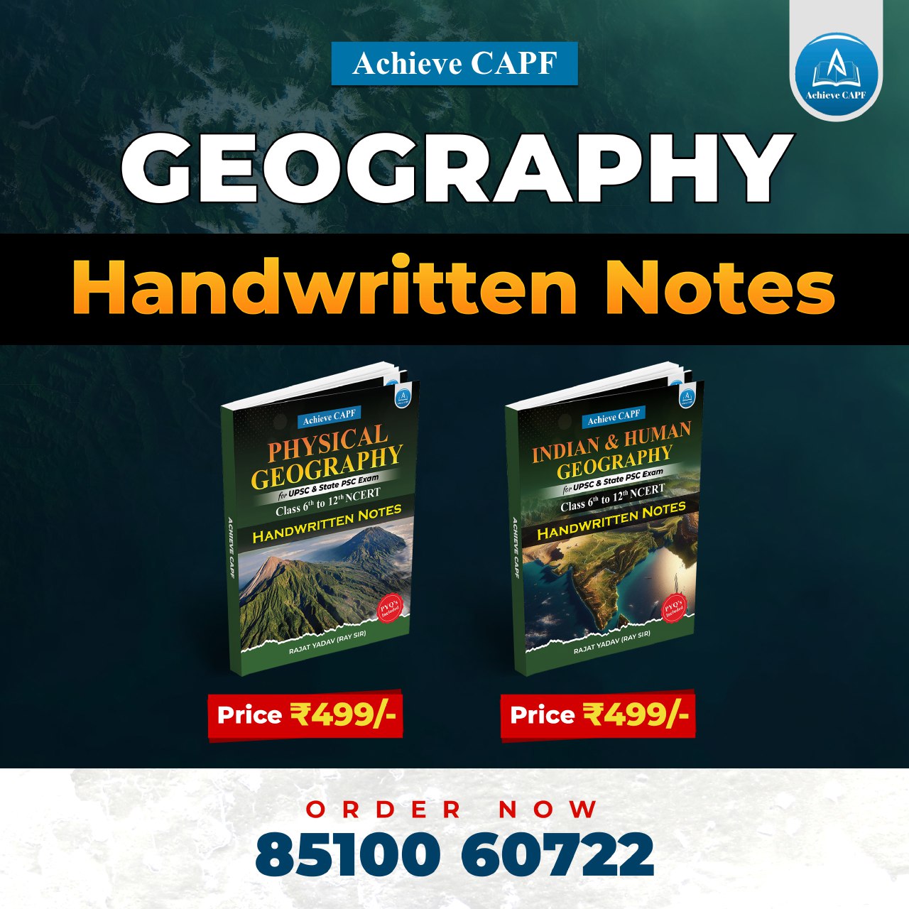 Geography Handwritten Notes Booklet (Physical Geo + Indian Geo & Human Geo)