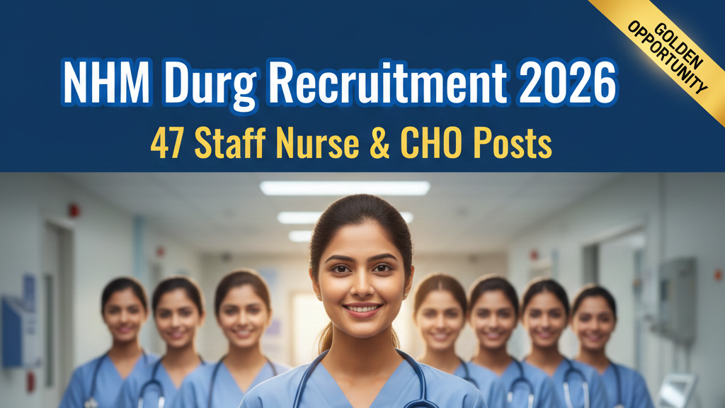 NHM Durg Recruitment 2026: Staff Nurse & CHO Vacancy for 47 Posts – Apply Offline