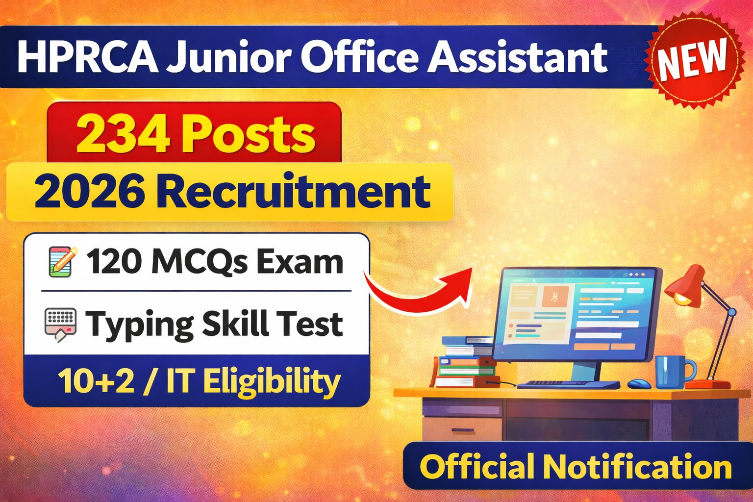 HPRCA Junior Office Assistant (IT) – 234 Posts Recruitment 2026
