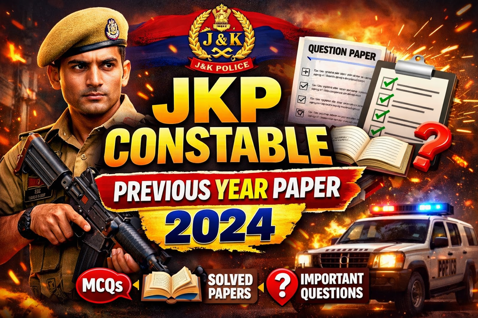 JKP Constable Previous Year Paper 2024 (Solved) & 2026 Exam Preparation Guide