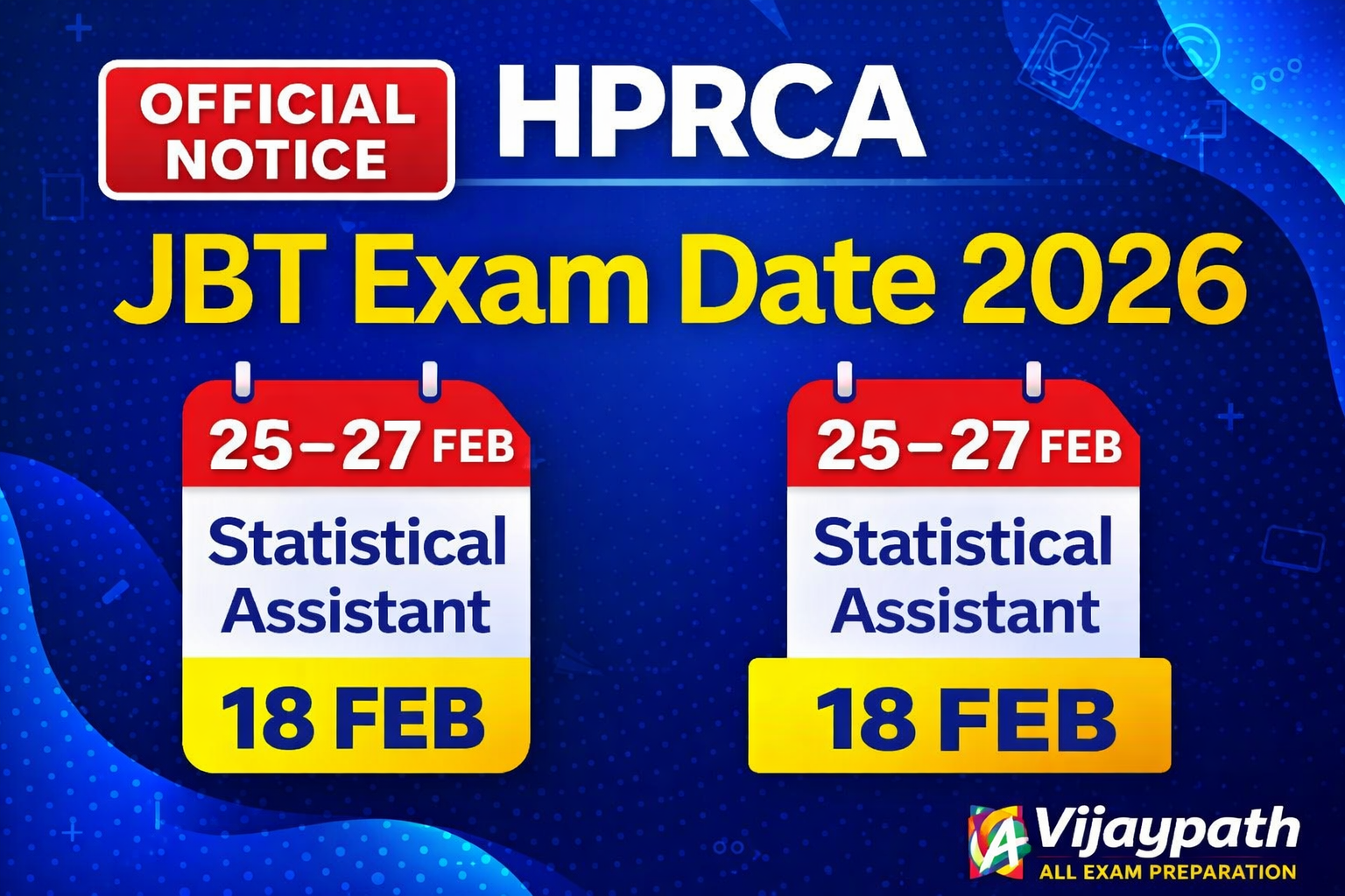 HPRCA JBT & Statistical Assistant Exam Date 2026 Out | HPRCA 