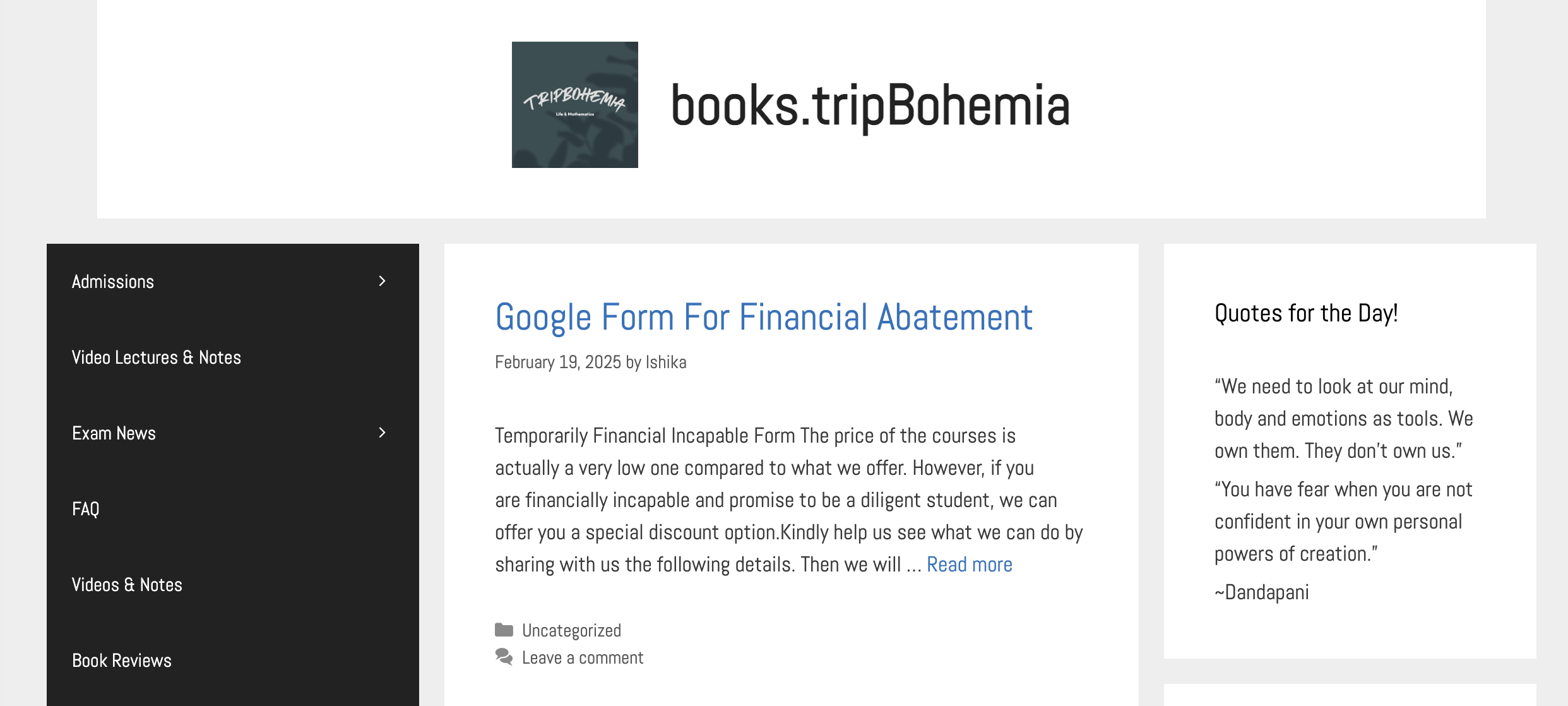 Educational Info Website