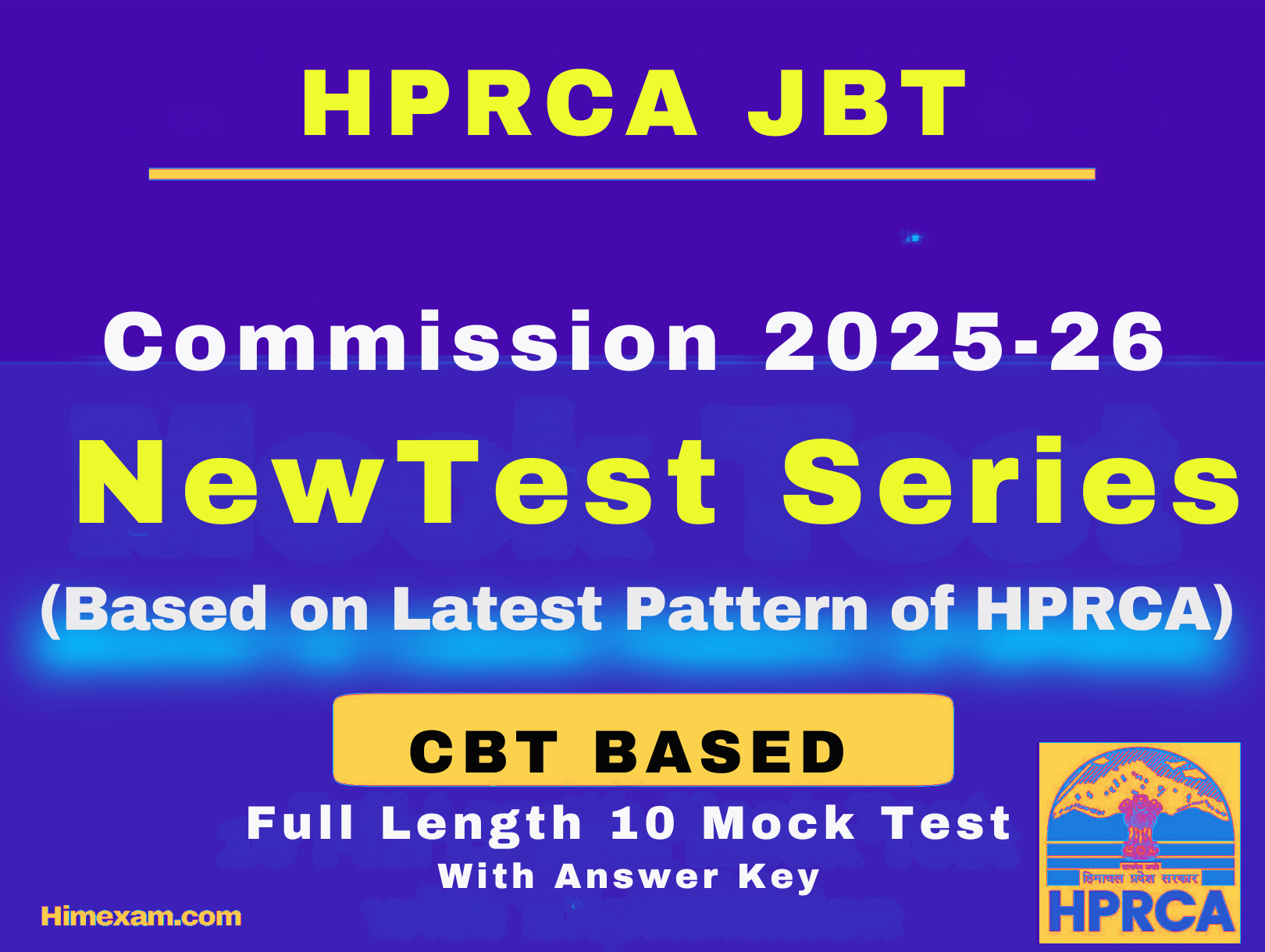 HPRCA JBT Commission Online Mock Test 2026
