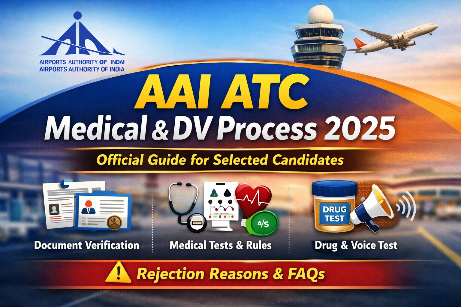 AAI ATC Medical & Document Verification Process – Complete Official Guide with DV & Medical Standards