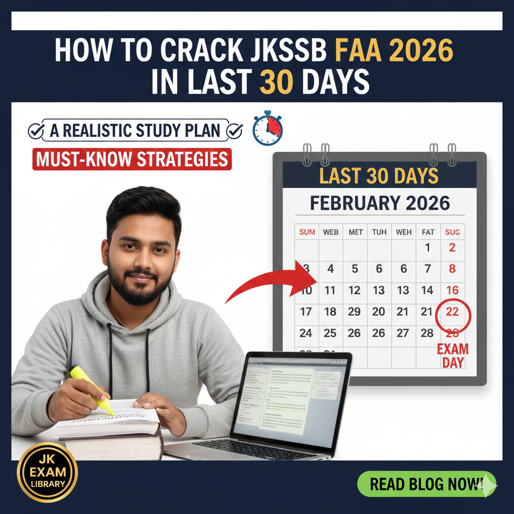 How to Crack JKSSB FAA 2026 in Last 30 Days: A Realistic & Proven Study Plan