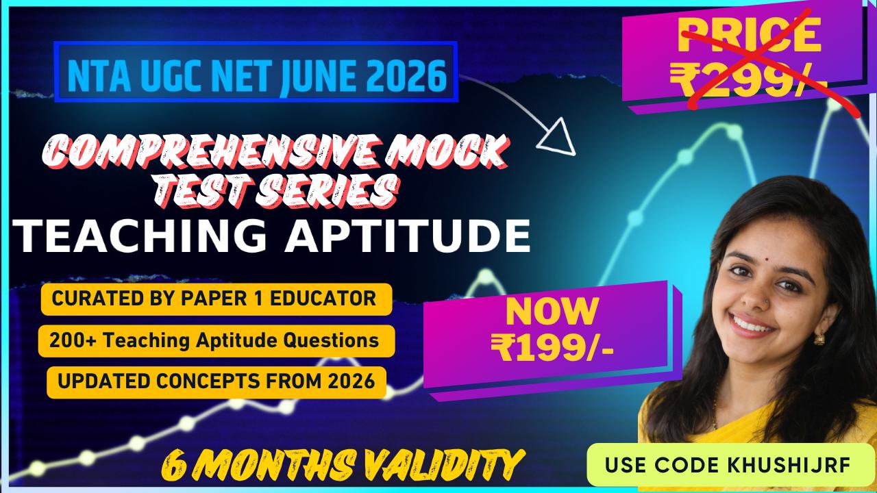 COMPREHENSIVE MOCK TEST SERIES: NTA UGC NET PAPER 1 - TEACHING APTITUDE