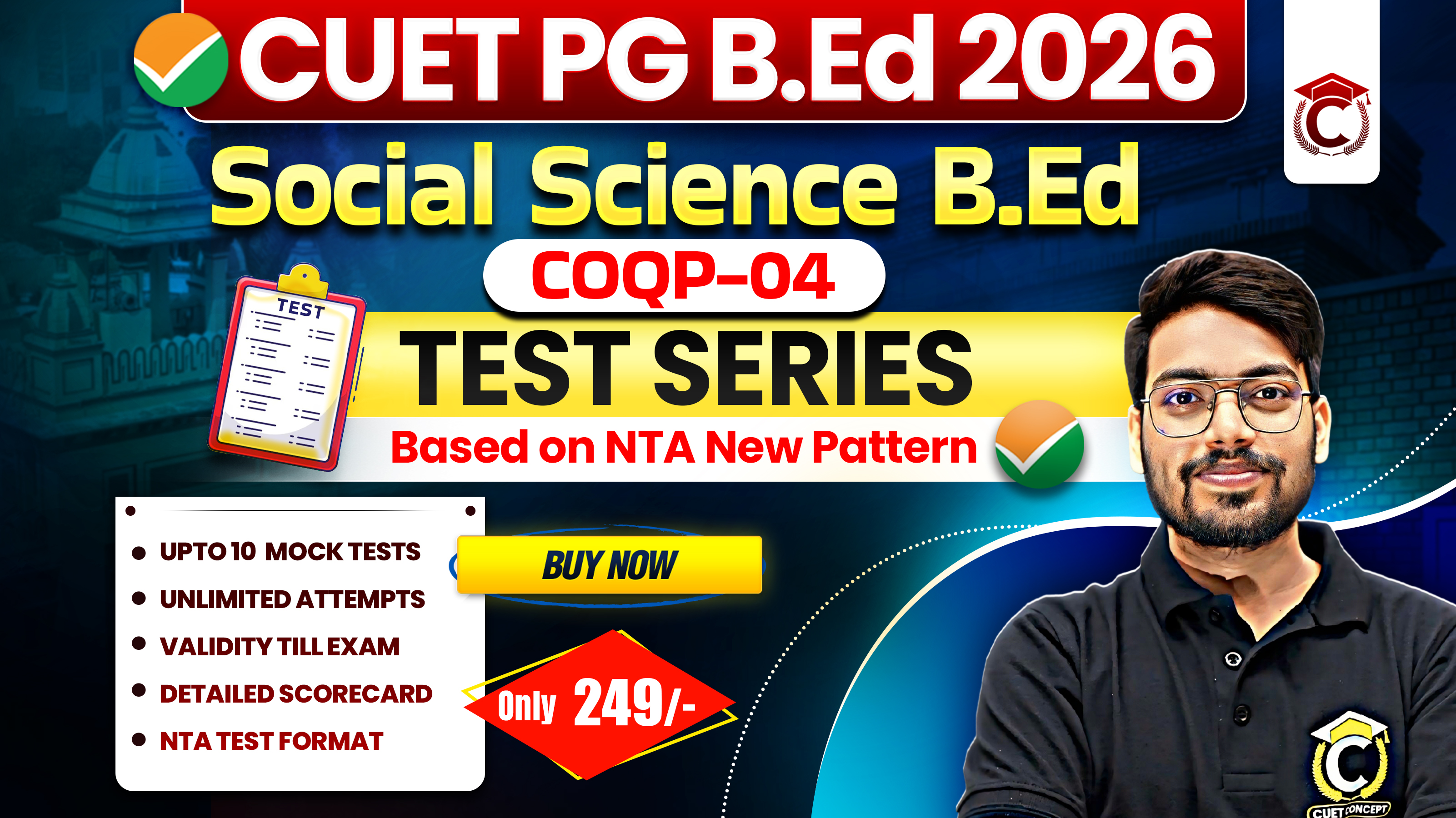 CUET PG 2026 Social Sciences B.Ed (COQP-04) Test Series
