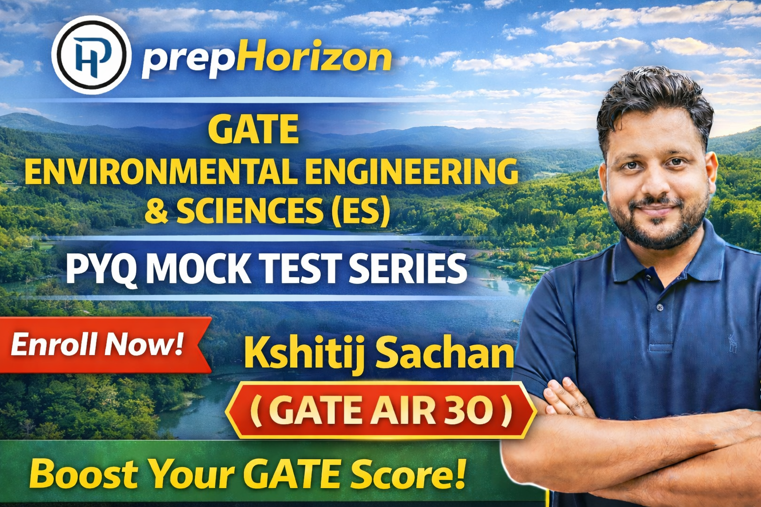 prepHorizon GATE Enviromental Engineering & Sciences (ES) PYQ Mock Test Series