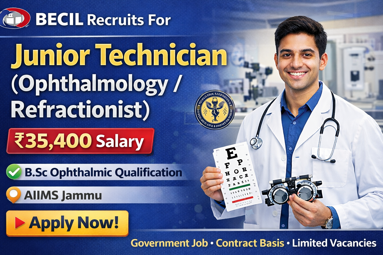 Junior Technician (Technical Officer – Ophthalmology / Refractionist): Complete Career Guide