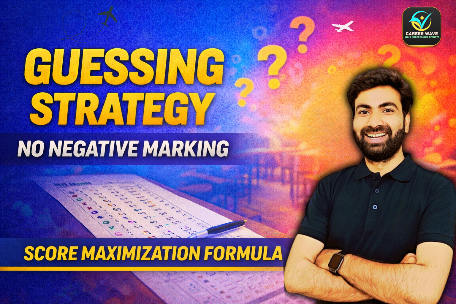 Guessing Strategy in No Negative Marking Exams Like AAI ATC