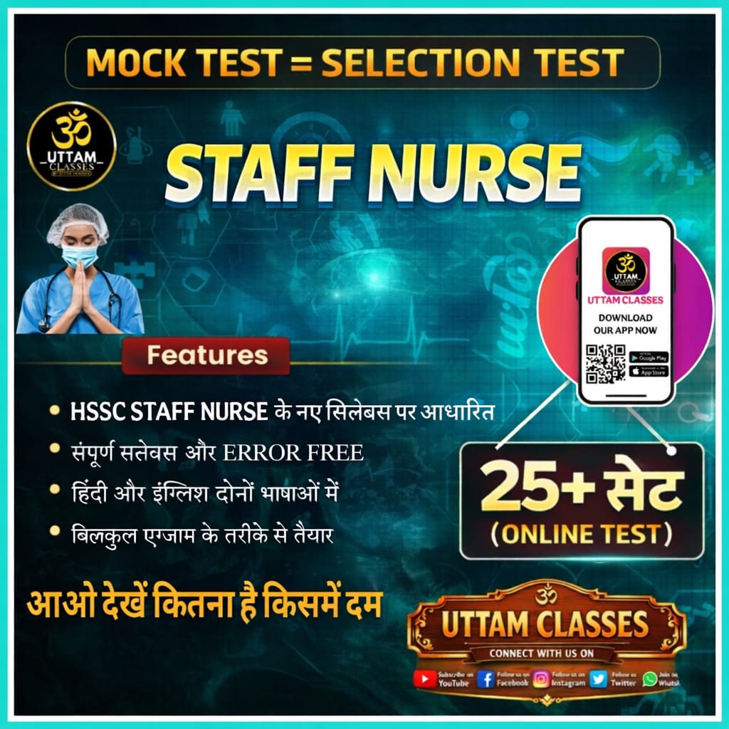Staff Nurse Mock Test (1-25) Set