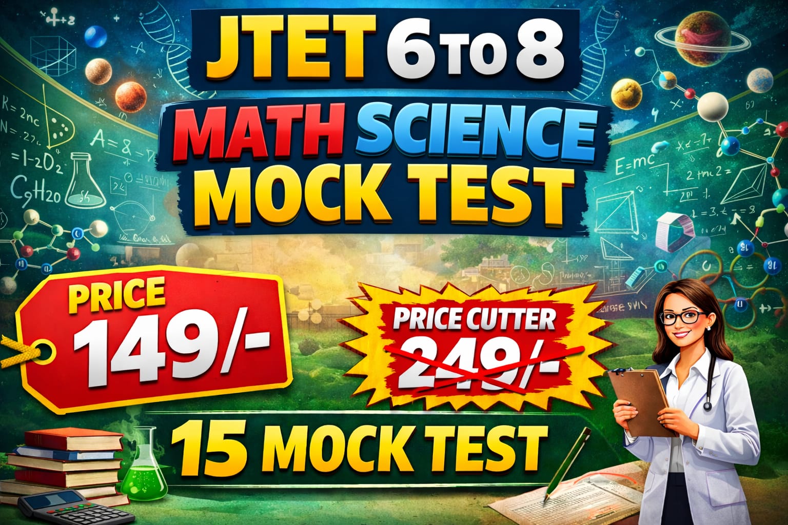 JTET 6TO8 MATH & SCIENCE SPECIAL FULL MOCK TEST 2026