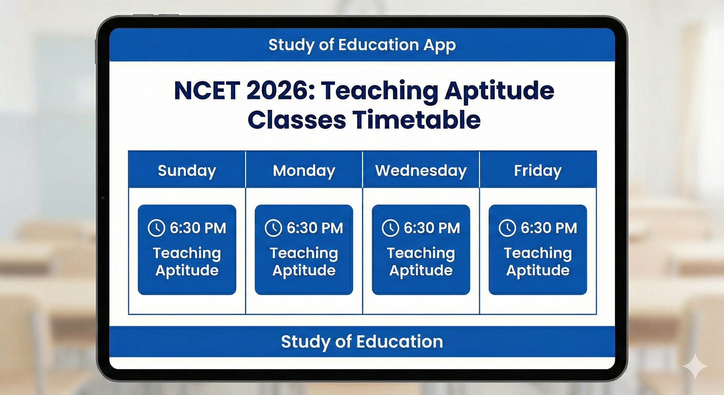 TA 2026 Class Schedule