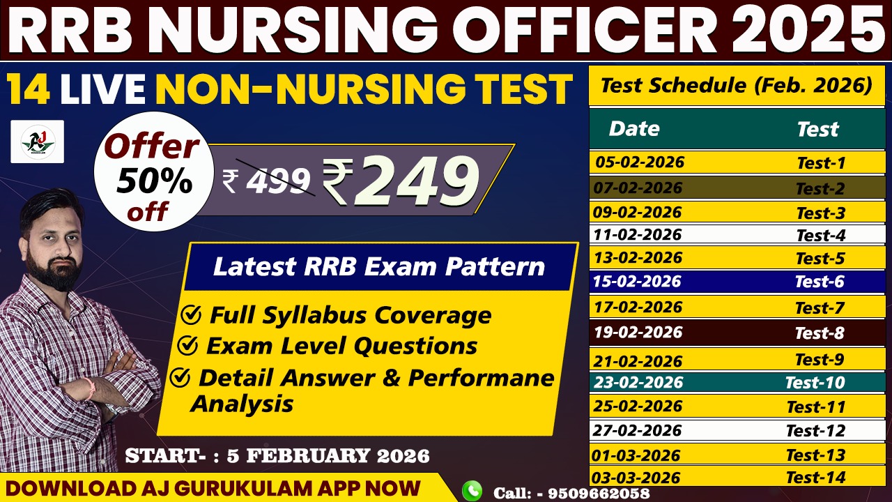 RRB Nursing Officer Live Test Series