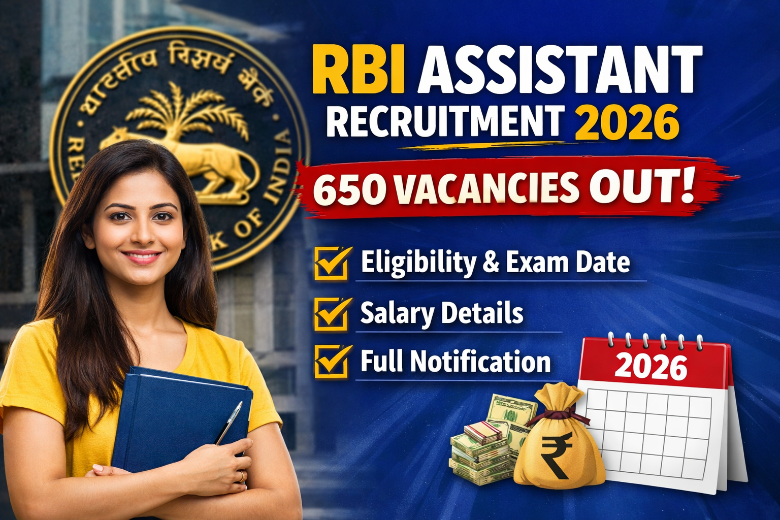 RBI Assistant Recruitment 2026 Notification Out – 650 Vacancies, Exam Pattern, Salary & Complete Details