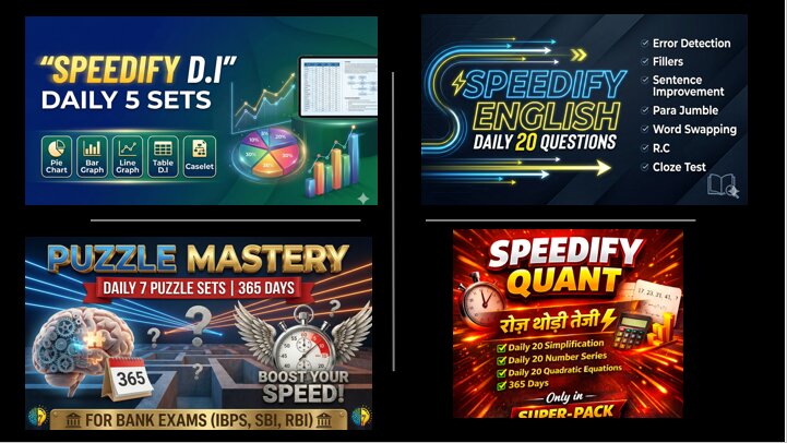 PUZZLE MASTERY + SPEEDIFY QUANT + SPEEDIFY D.I + SPEEDIFY ENGLISH  - QUAD PACK