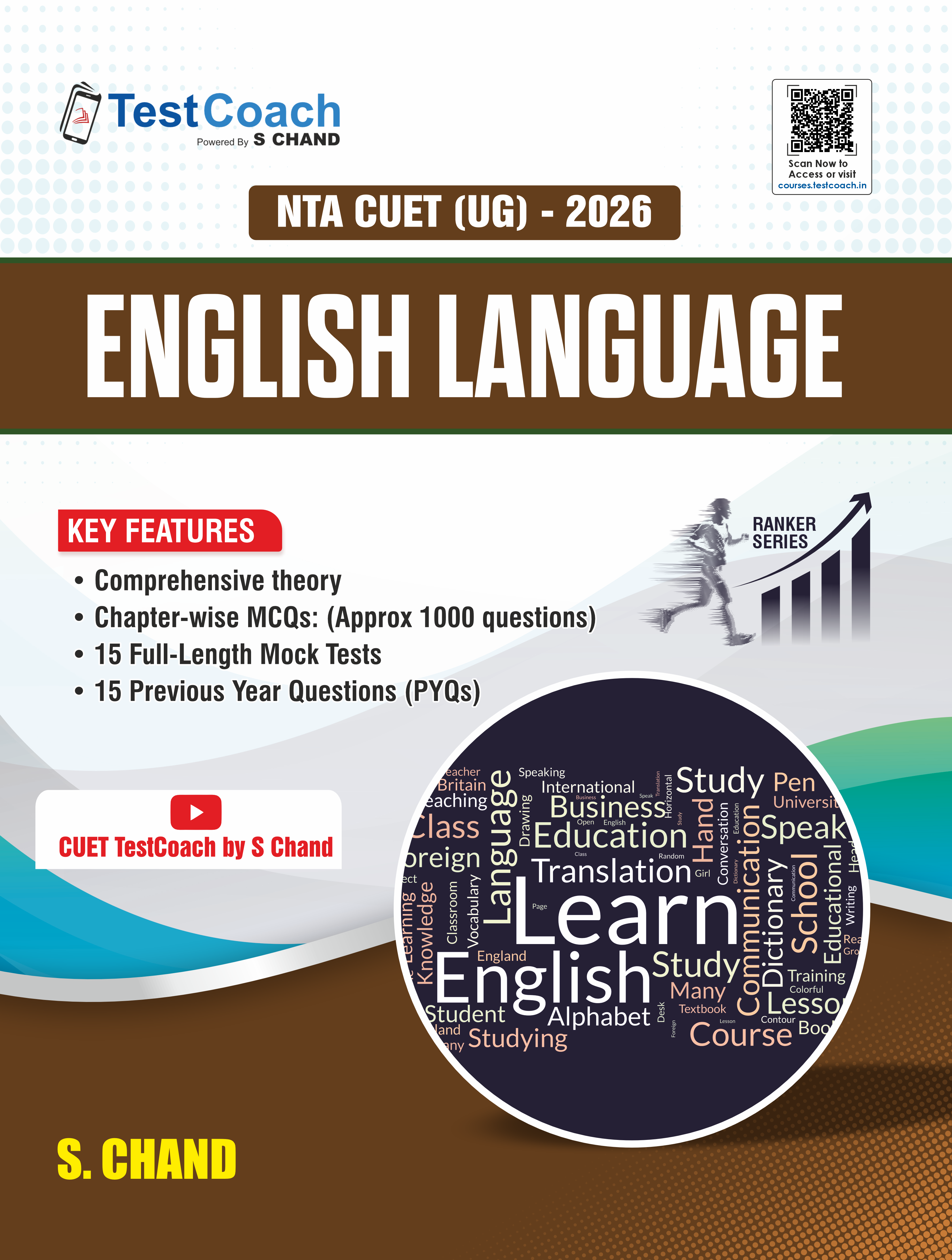 TestCoach NTA CUET (UG) English Language Book : For Entrance Exam 2026 | Best Theory, MCQ, Mock Test, PYQ Previous Year Exams Question Paper | Vocabulary, Grammar, Reading Ability Latest Edition Books