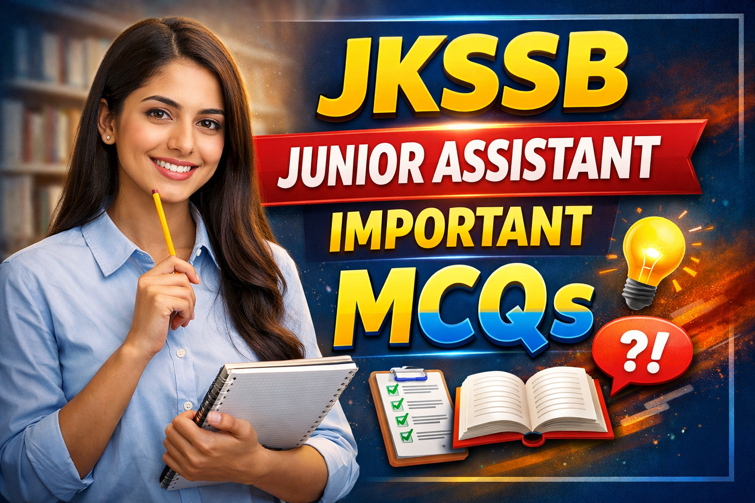 JKSSB Junior Assistant Important MCQs 2026 – Most Expected Questions with Answers for Exam Success