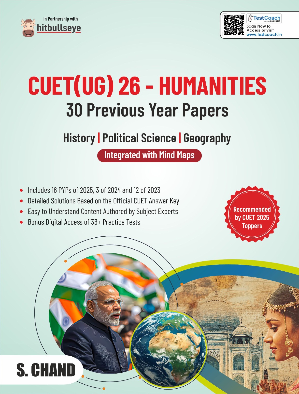 CUET UG Humanities 30 PYP Book 2026 for Entrance Exam | History + Political Science + Geography | Previous Year Question Paper PYQ | Best Solution, Answer Key, Digital Access Test, Practice Set Books