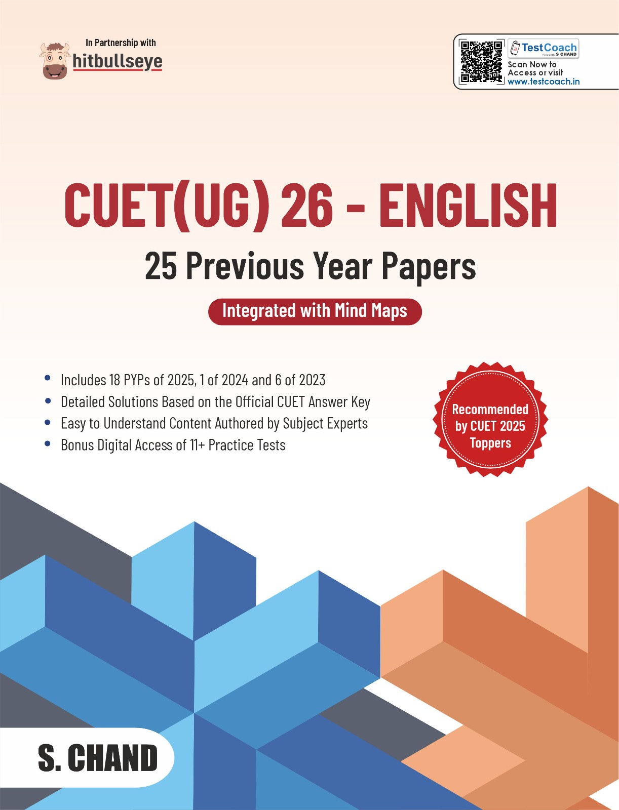 CUET UG English 25 PYP Book 2026 for Entrance Exam Prep | Integrated with Mind Maps | Previous Year Question Paper PYQ | Grammar, Best PYQ Solution, Answer Key, Digital Access Test, Practice Set Books