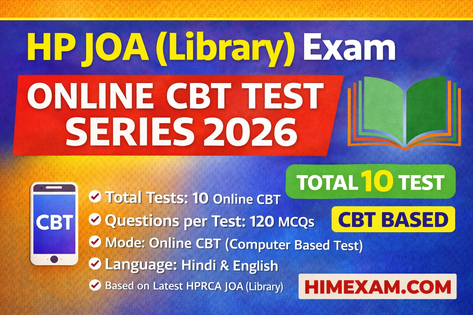 HP JOA (Library) Exam Online CBT Test Series 2026 (Starting from 1 March 2026)