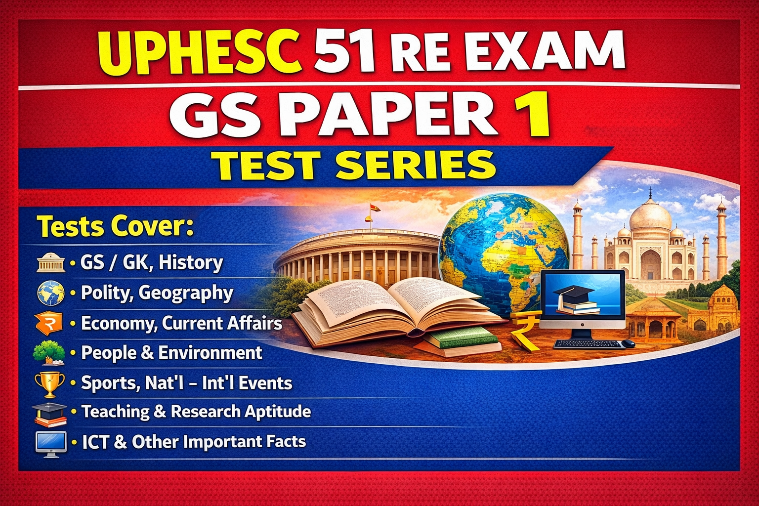 UPHESC 51 RE EXAM GS Paper 1 Test Series