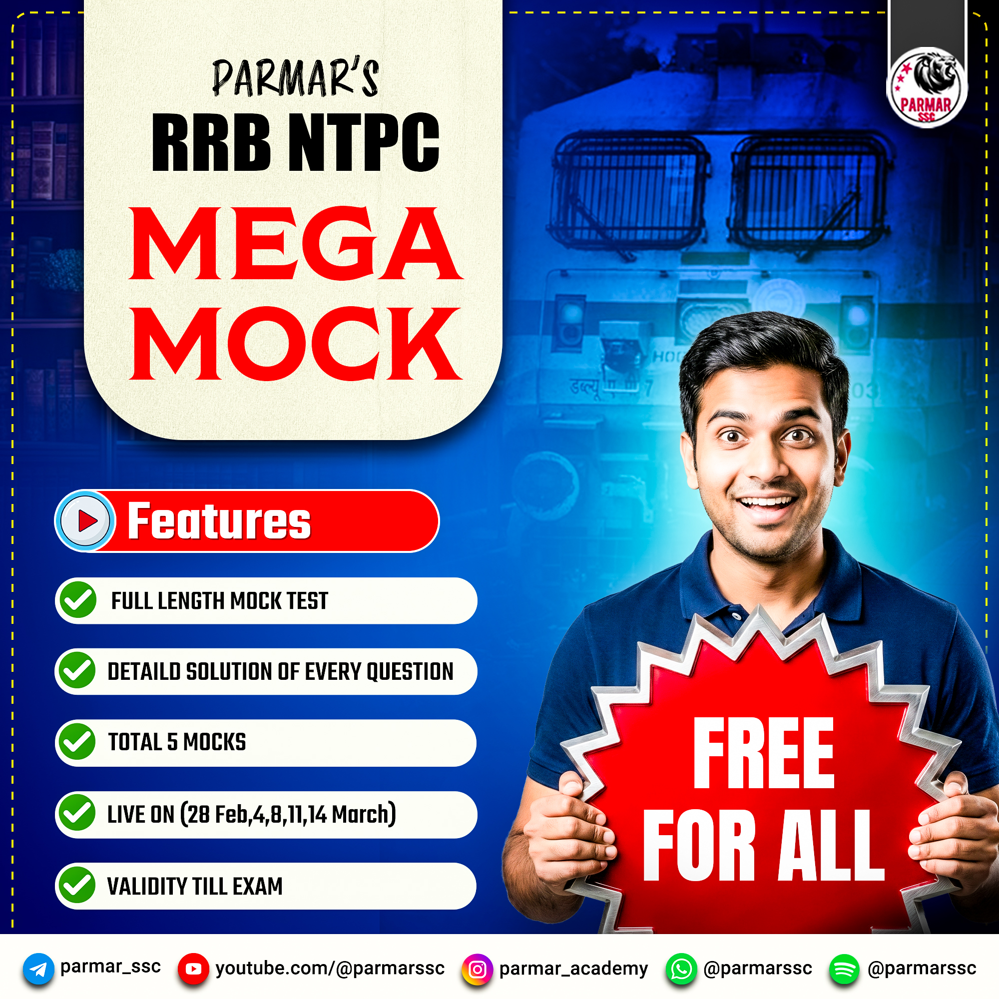 RRB NTPC - FREE MEGA MOCKS