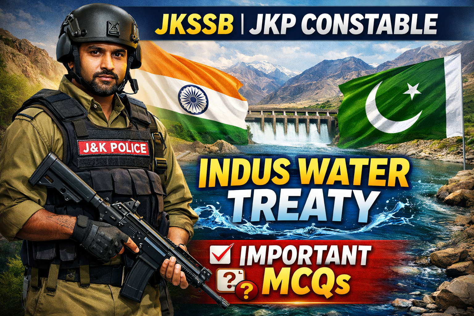 JKSSB JKP Constable Indus Water Treaty Important MCQs 2026