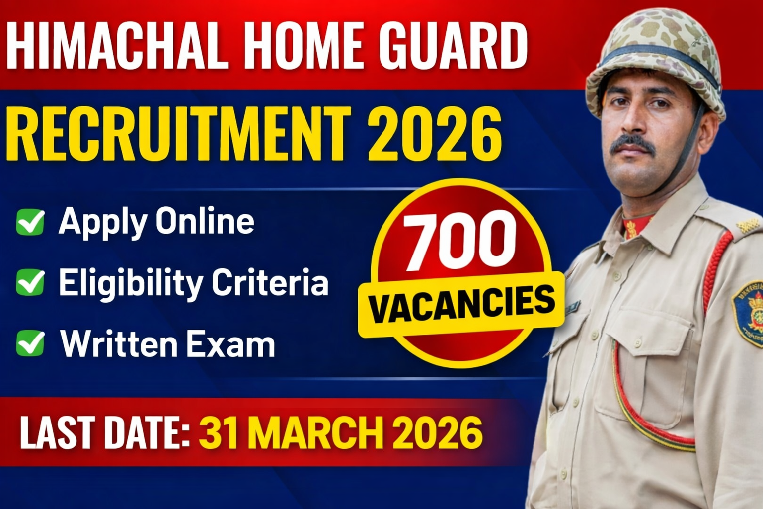 Himachal Home Guard New Vacancy 2026 – 700 Posts Notification Out