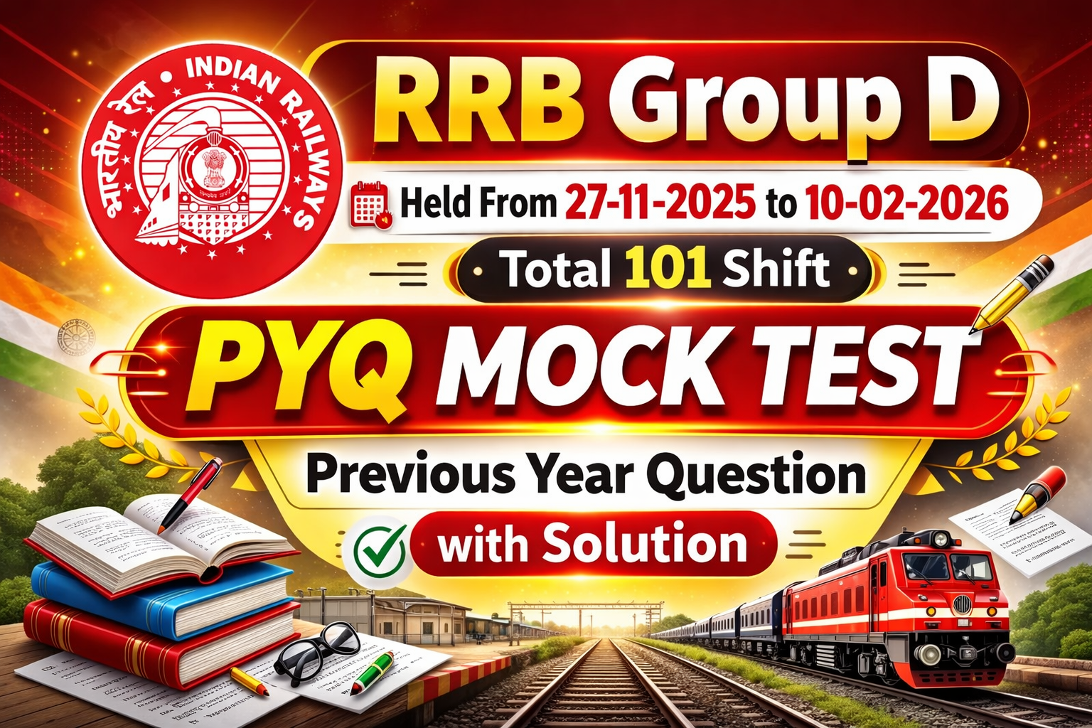 RRB Group D 2026 PYQ (101 Shifts)