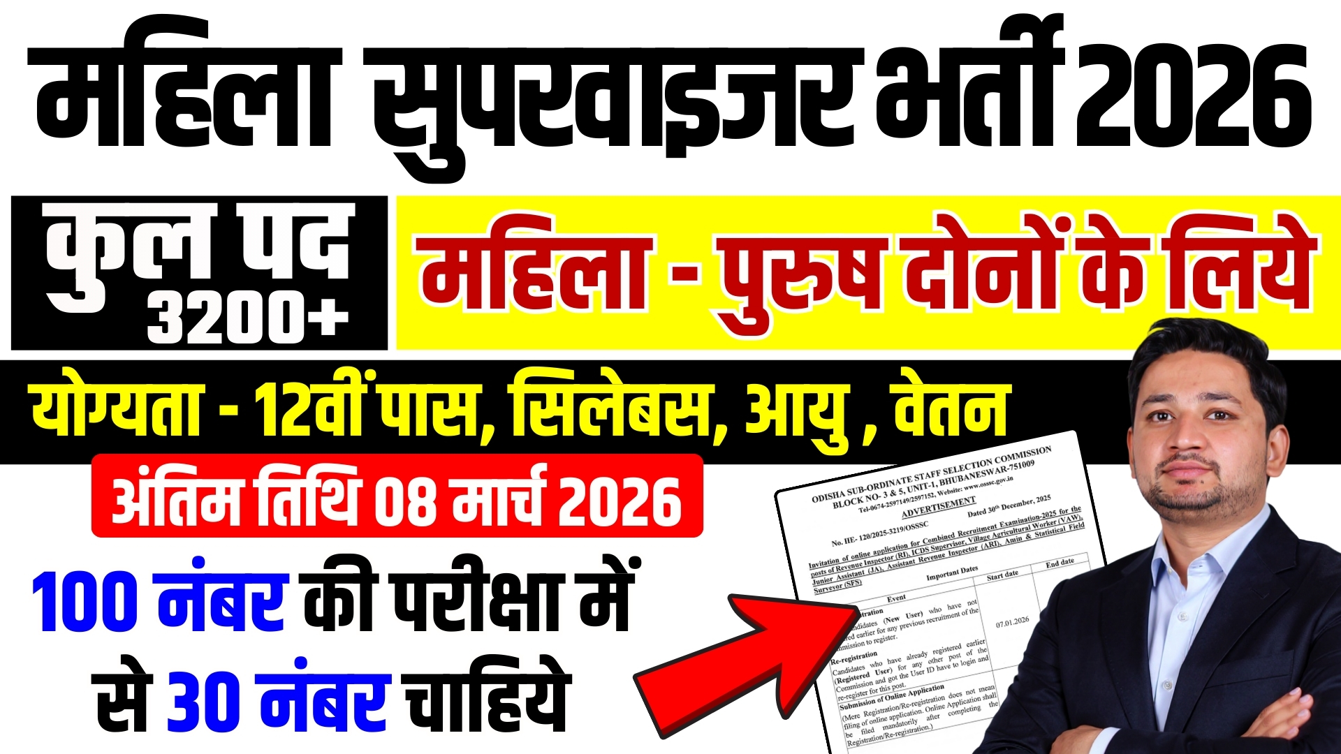 Mahila Supervisor Vacancy 2026 योग्यता, आयु, वेतन Full Details | Anganwadi Supervisor 2026