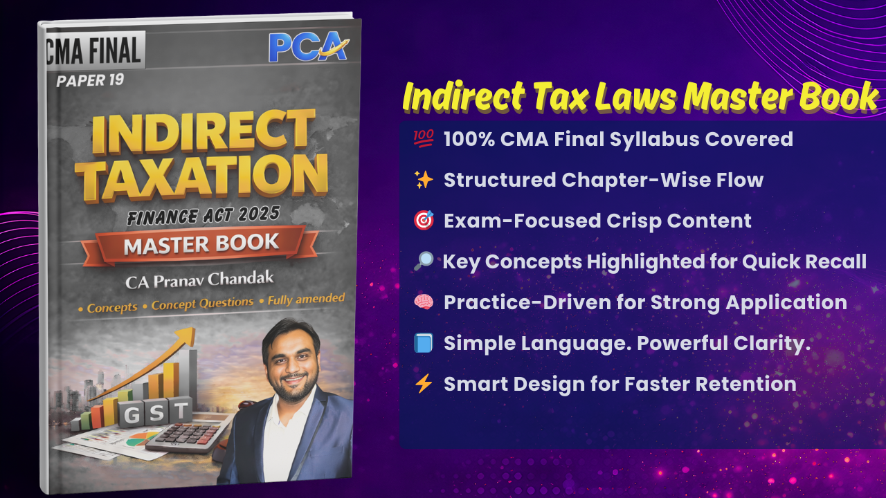 Indirect Tax Laws Master Book | CMA Final by CA Pranav Chandak